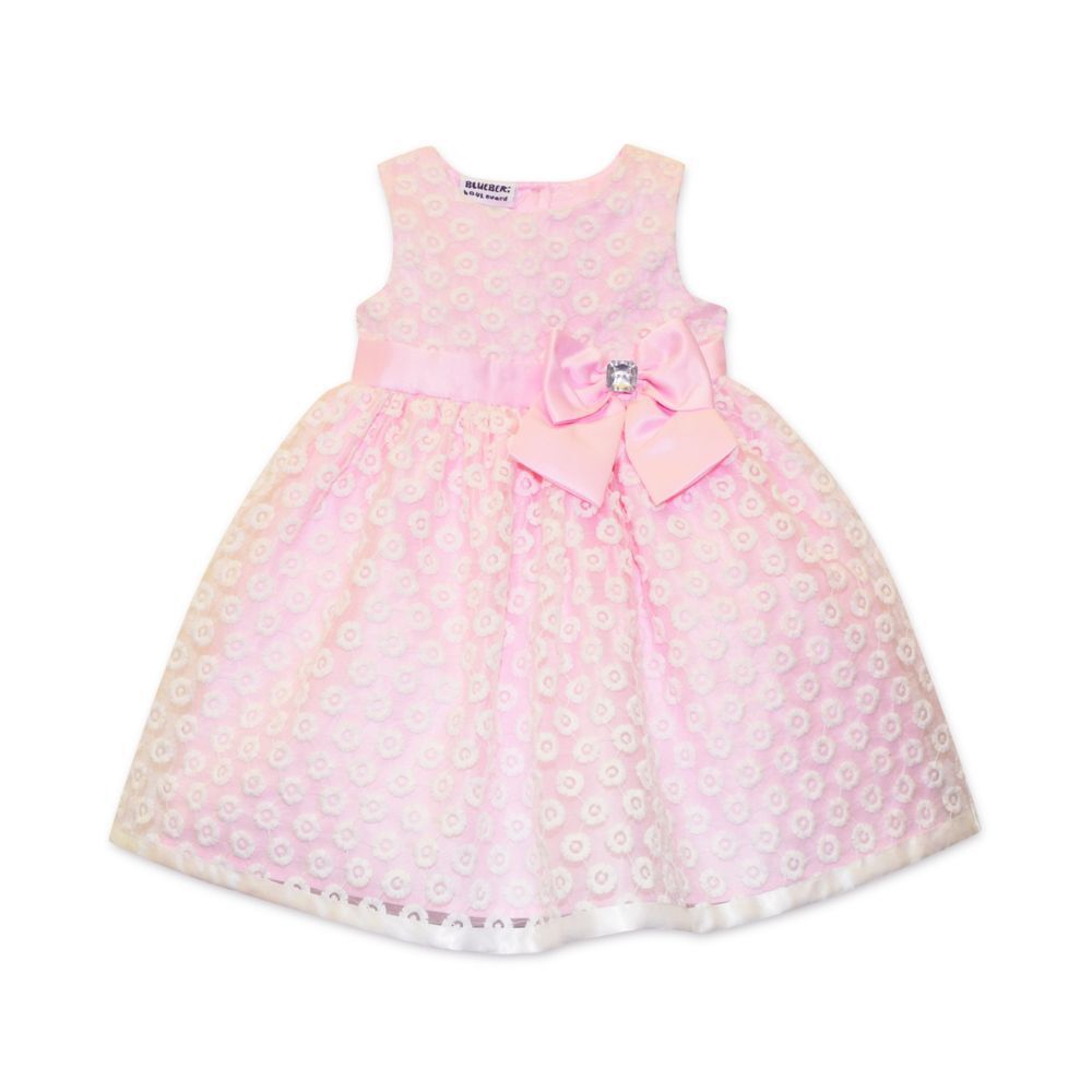 BlueBeri Boulevard Baby Girls Pink and White Floral Dress Size 6-9 M